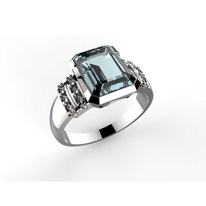 Anello in oro bianco con topazio Mum Ring
