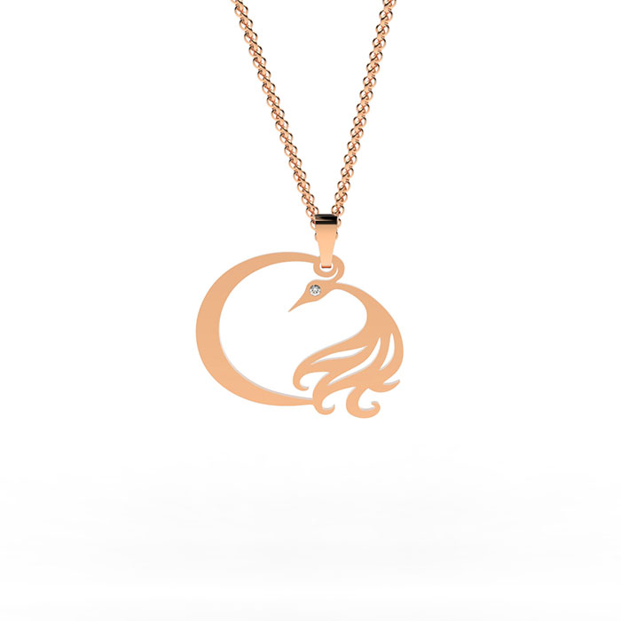 Collana Con Ciondolo Fenice In Argento 925 E Opale Sintetico - Gioiello Kingwhyte, Regalo Simbolo Di Rinascita