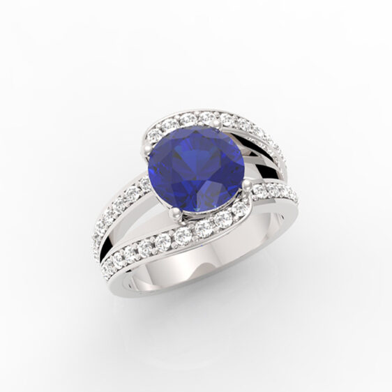 Anello-oro-bianco-diamanti-grande-zaffiro-blu