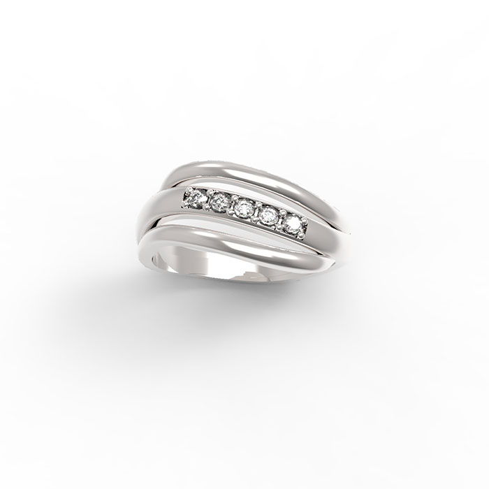 Anello in oro bianco e diamanti Wind Ring - Les Creation