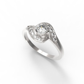Meraviglioso Anello in platino con diamanti personalizzabile Tim Ring