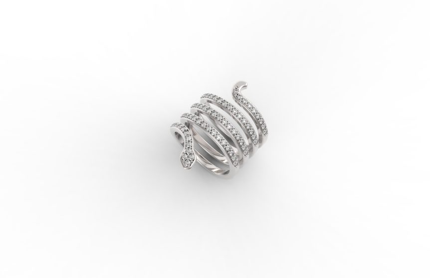 Anello serpente diamanti